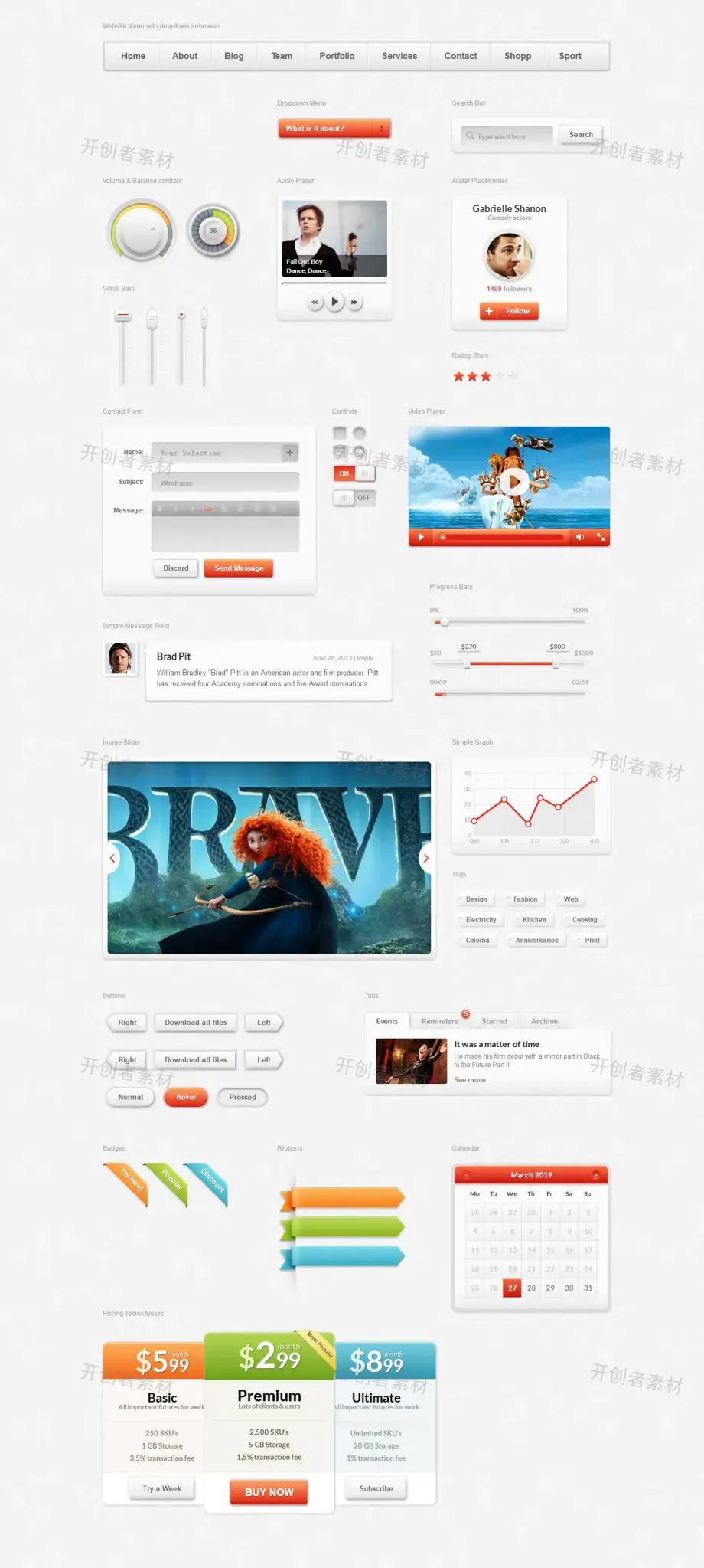 简洁大气的bootstrap视频社交网站ui设计模板